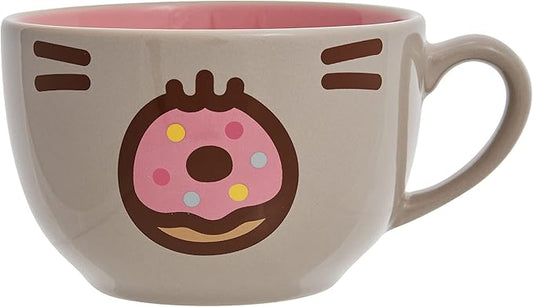 Pusheen the Cat Donut Face Latte Coffee Mug