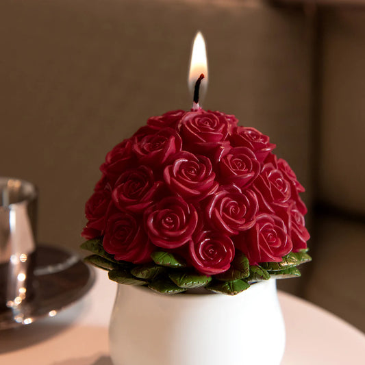 Rose Bouquet Candle with 33 Roses