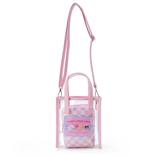 Clear Shoulder Bag Sanrio Pastel Checkers (2-Way)