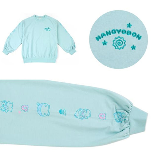 Sanrio Hangyodon Cotton Crew Neck Bubble Long Sleeve Top (Sleeve Pattern)