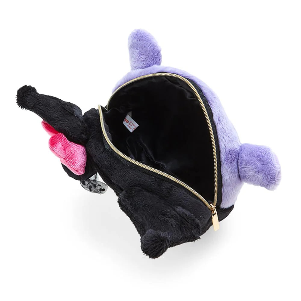 Kuromi & Baku Face Shaped Fur Pouch (Delusional Lady Kuromi)