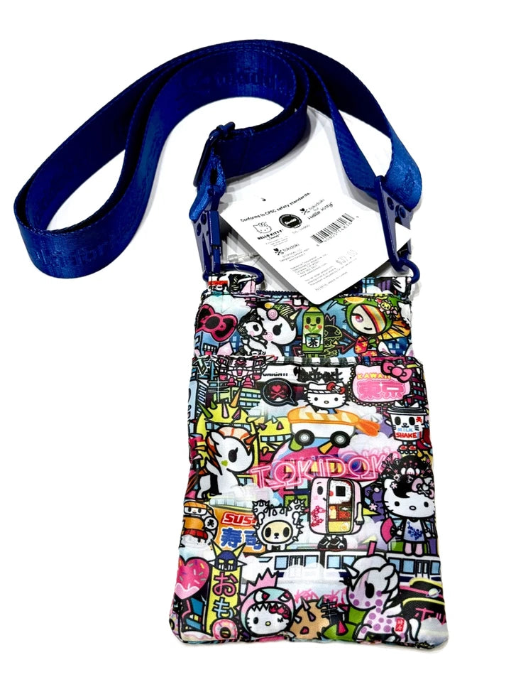 TOKIDOKI x HELLO KITTY Midnight Metropolis CROSSBODY BAG Phone Case NEW FREESHIP