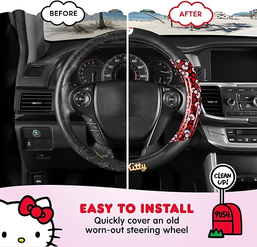 Carbella Hello Kitty Steering Wheel Cover - Bows