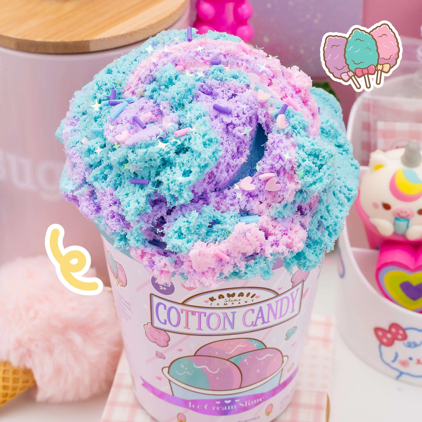 Cotton Candy Scented Ice Cream Pint Slime