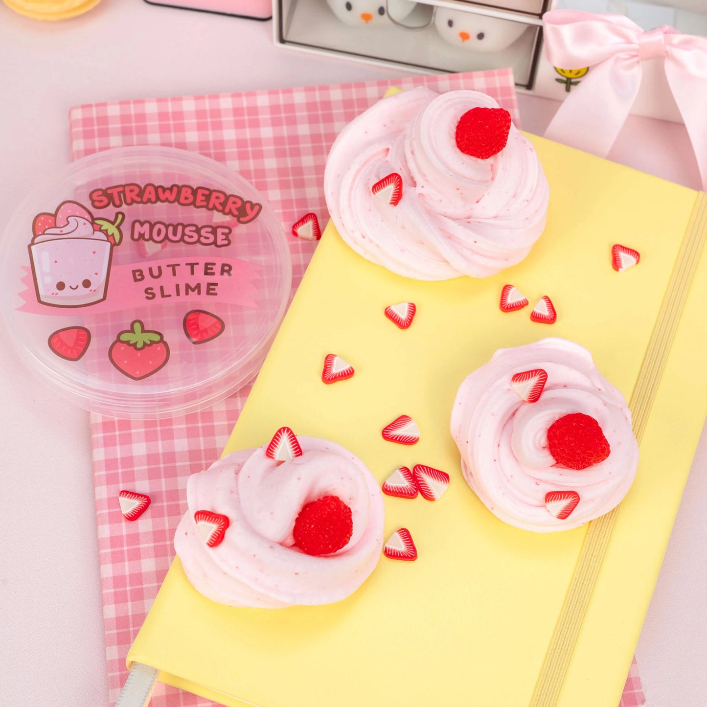 Strawberry Mousse Fluffy Butter Signature Dome™ Slime