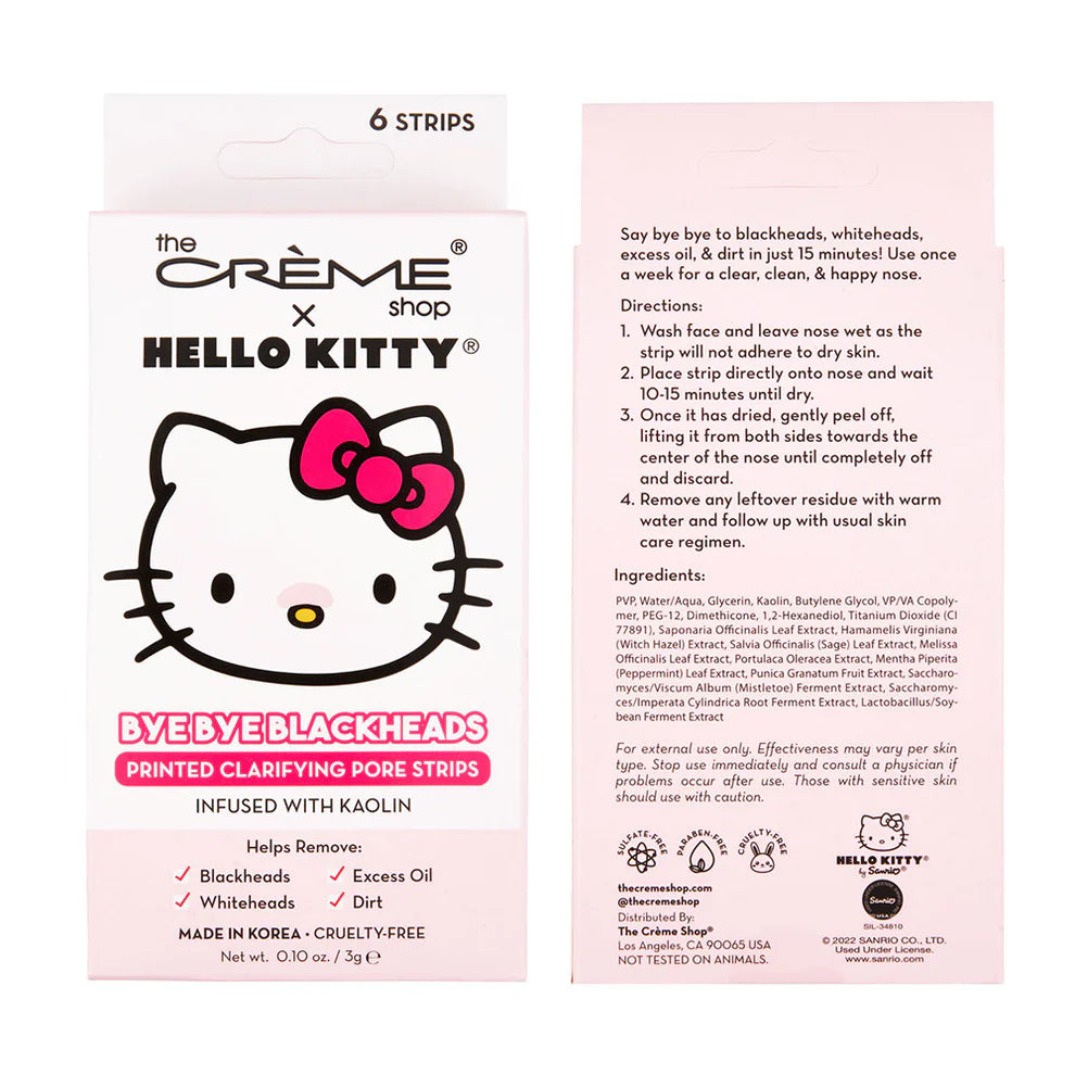 [The Crème Shop] Hello Kitty Bye Bye Blackheads Nose Pore Strips (Set of 6)