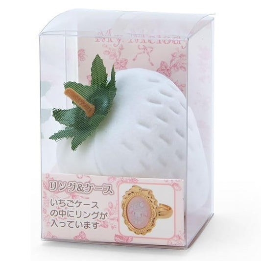 Sanrio Ring & Case My Melody (White Strawberry Tea Time)