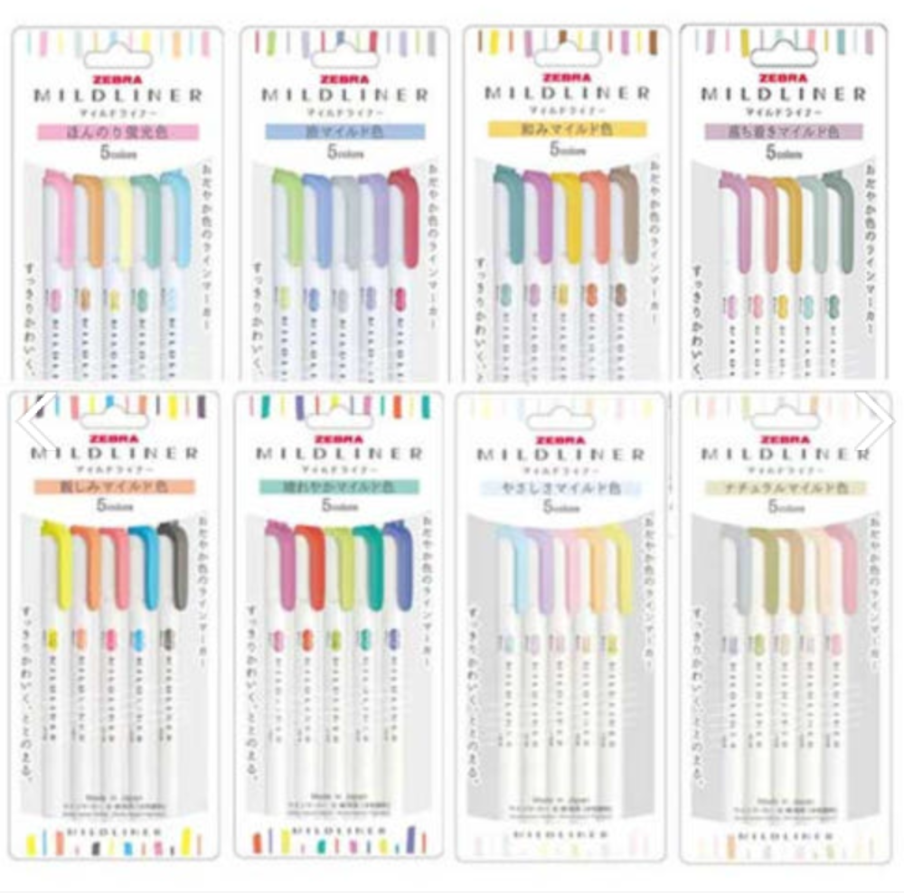 Zebra Mildliner 5-Color Set