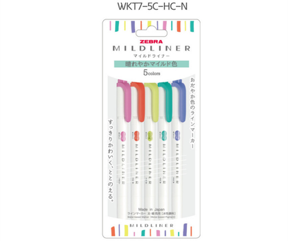 Zebra Mildliner 5-Color Set