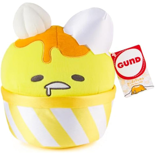 GUND Sanrio Gudetama The Lazy Egg Stuffed Animal, Ice Cream Cup Plush Toy