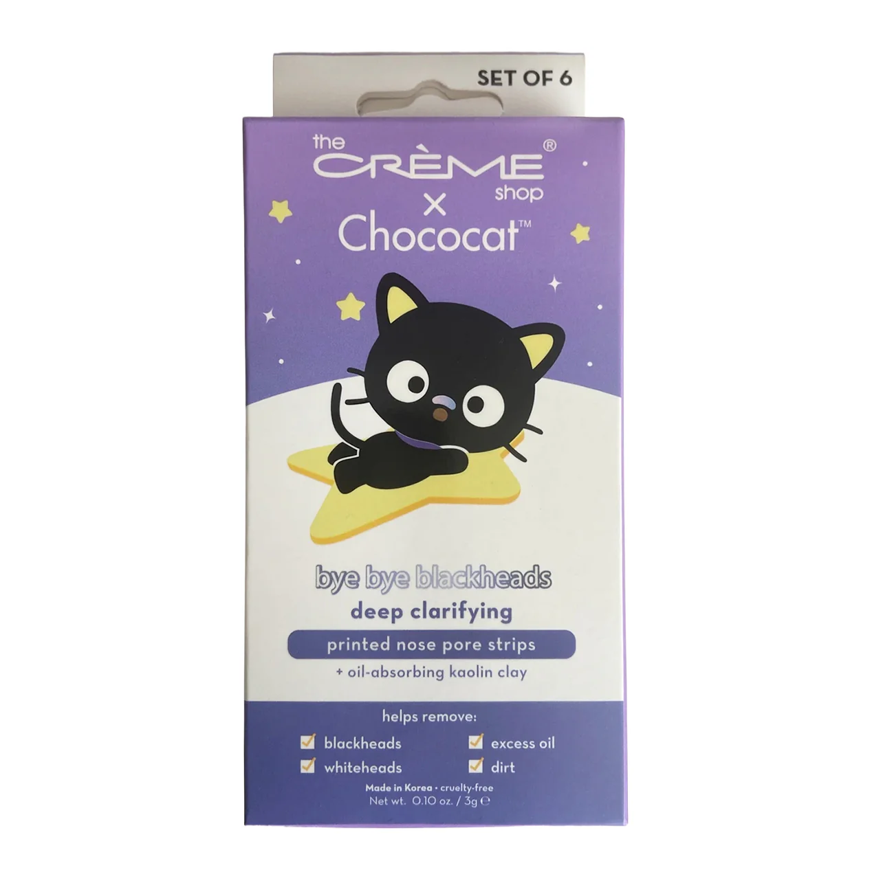 [The Crème Shop] Chococat Bye Bye Printed Nose Pore Strips (Pack of 6)