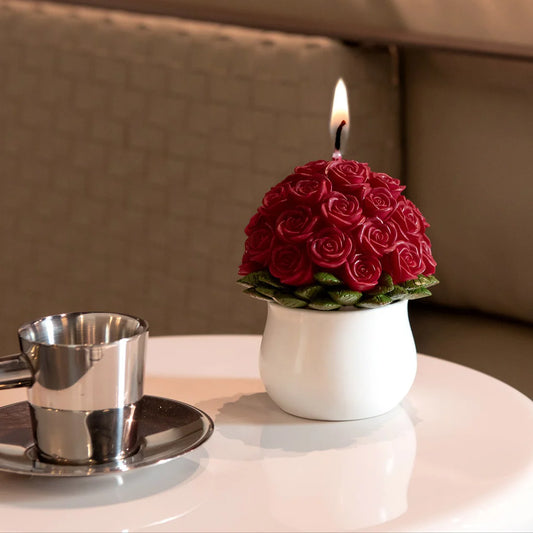 Rose Bouquet Candle with 33 Roses