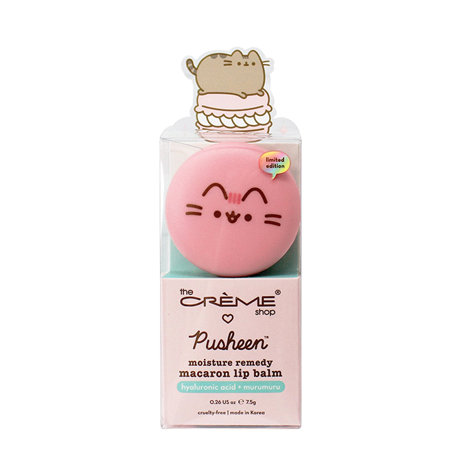 [The Crème Shop] Pusheen | Moisture Remedy Macaron Lip Balm (Strawberry Dream)