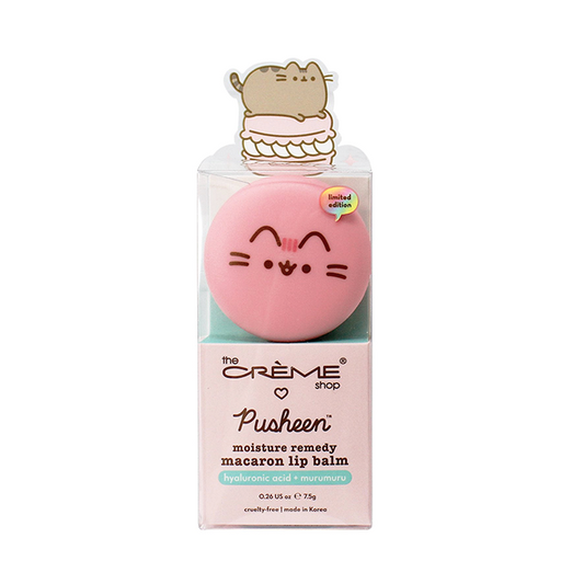 [The Crème Shop] Pusheen | Moisture Remedy Macaron Lip Balm (Strawberry Dream)