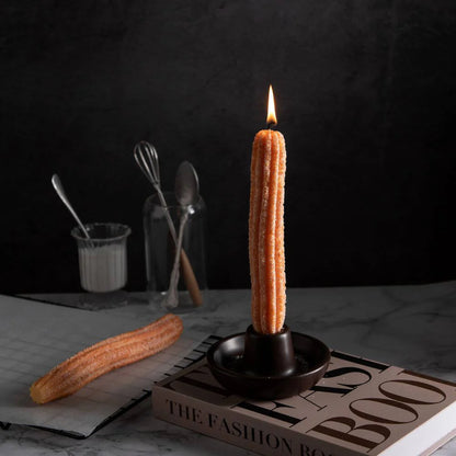 Sweet Churros Candle Set with Ceramic Holder