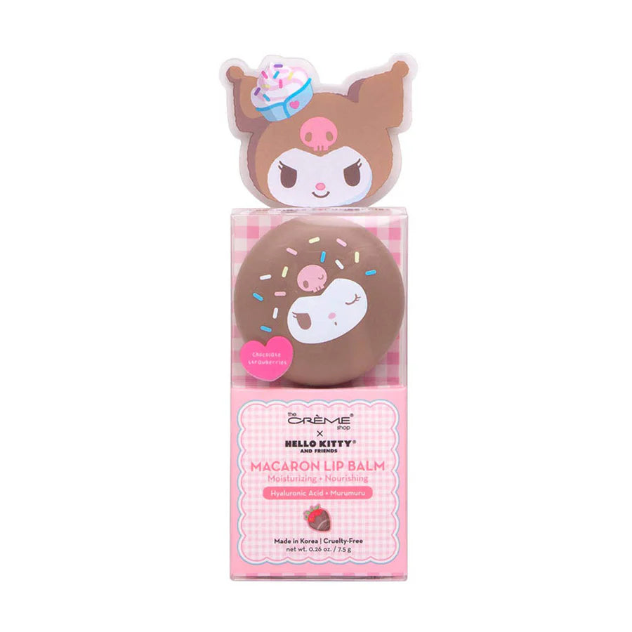 [The Crème Shop] Kuromi | Macaron Lip Balm (Chocolate Strawberry)
