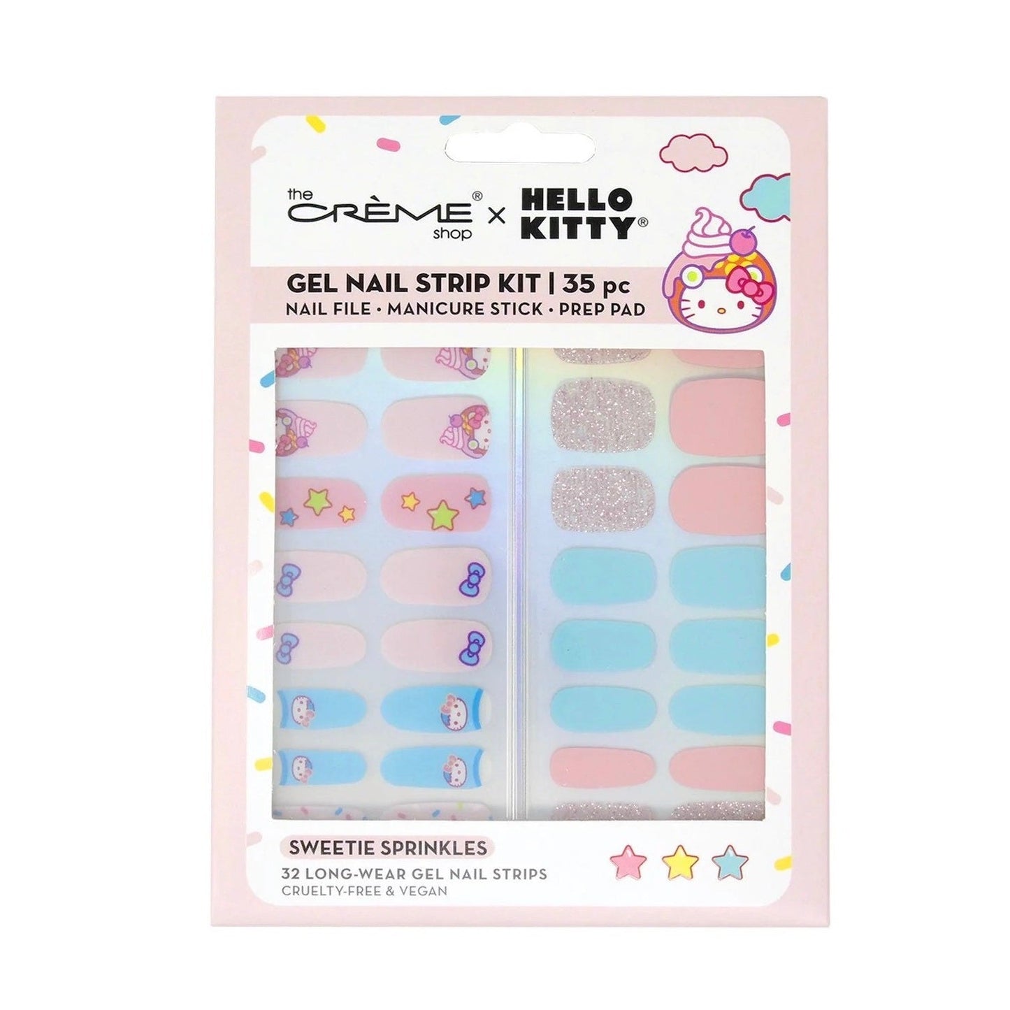 [The Crème Shop] Hello Kitty | Gel Nail Strip Kit (Sweetie Sprinkles)