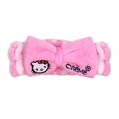 [The Crème Shop] Hello Kitty | Pink Stripe Plush Spa Headband