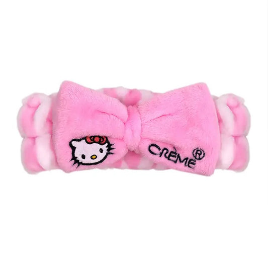[The Crème Shop] Hello Kitty | Pink Stripe Plush Spa Headband