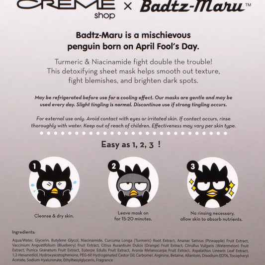 [The Crème Shop] Bad Badtz-Maru | Clear Skin Rocks Sheet Mask (3 Pack)