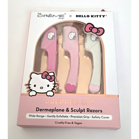 [The Crème Shop] Hello Kitty | Prepped Up! Dermaplane & Sculpt Razors (Pink)