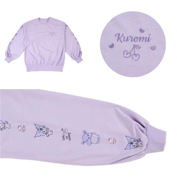 Sanrio Kuromi Cotton Crew Neck Bubble Long Sleeve Top (Sleeve Pattern)