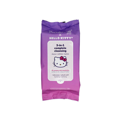 [The Crème Shop] Hello Kitty Purple Complete Cleansing Towelettes 60CT (Watermelon)