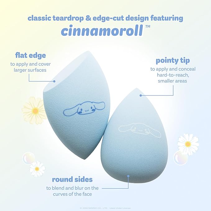 [The Crème Shop] Cinnamoroll Edge Cut Blending Sponge Duo