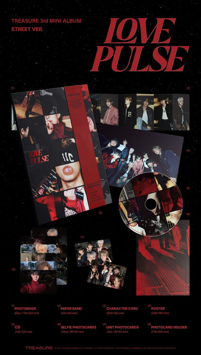[TREASURE] LOVE PULSE (METAL VER., ROCKCHIC VER., STREET VER.)