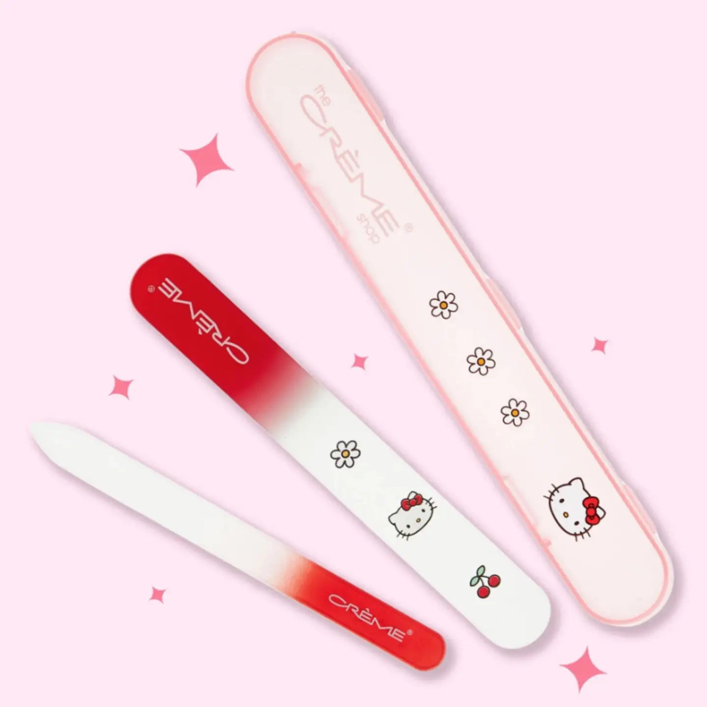[The Crème Shop] Hello Kitty | Premium Glass Nail File Set (Red)