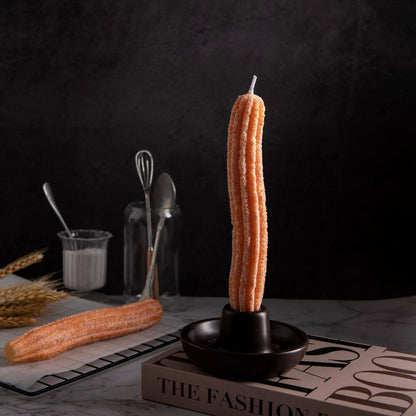 Sweet Churros Candle Set with Ceramic Holder