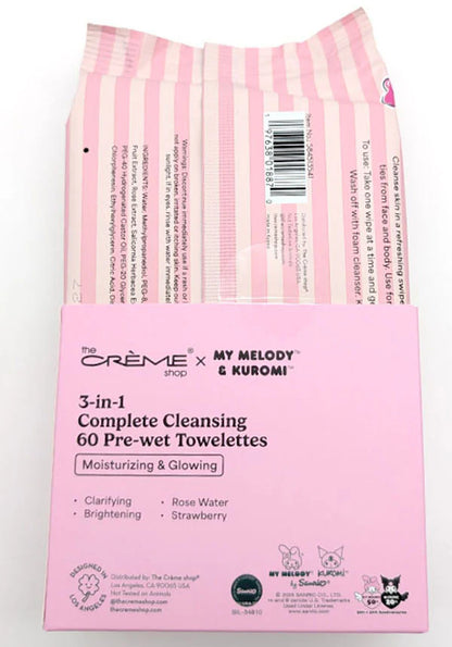 [The Crème Shop] My Melody&Kuromi Cleansing Towelettes 60CT (Strawberry)