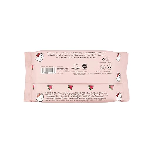 [The Crème Shop] Hello Kitty Cleansing Towelettes 60CT (Hydrating Watermelon)