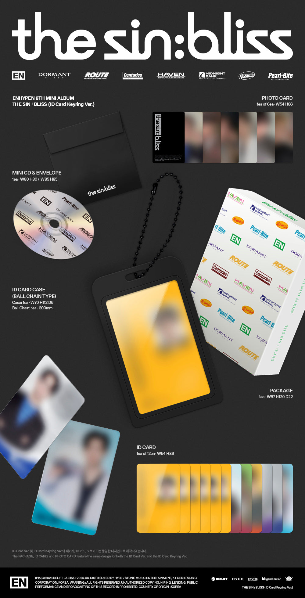 [ENHYPEN] THE SIN : BLISS (ID Card Keyring Ver.)