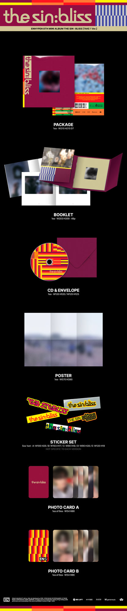[ENHYPEN] THE SIN : BLISS (TAKE1 Ver, TAKE2 Ver, TAKE3 Ver, TAKE4 Ver)