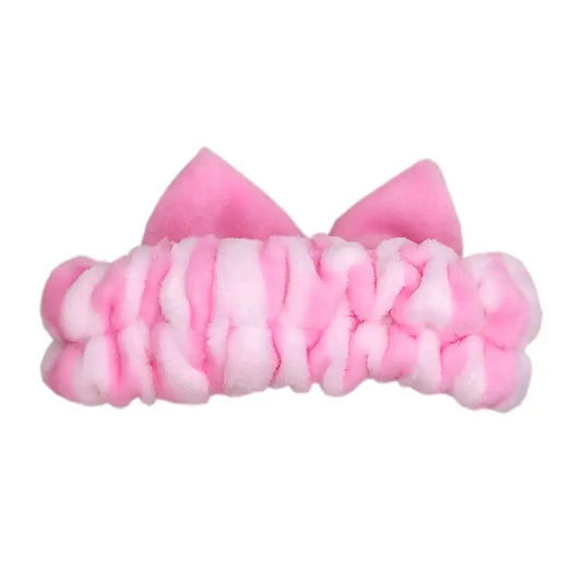 [The Crème Shop] Hello Kitty | Pink Stripe Plush Spa Headband