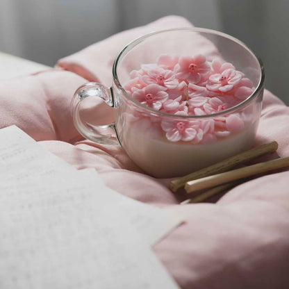 Cherry Blossom Sakura Petal Floral Candle