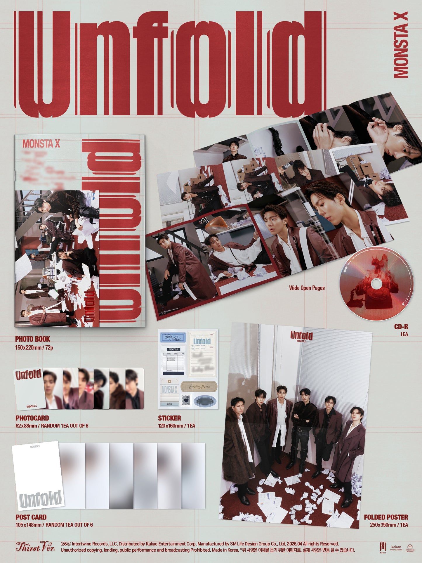 [MONSTA X] Unfold (Heartbreak Ver. / Thirst Ver. / Heal Ver. / Alive Ver.)