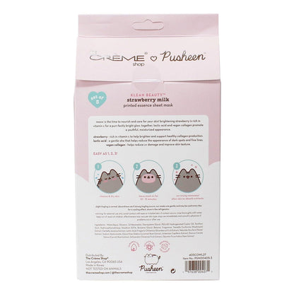 [The Crème Shop] Pusheen | KLEAN BEAUTY Strawberry Milk Sheet Mask (3 Pack)