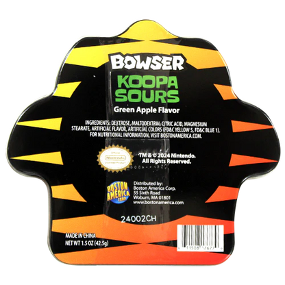 Nintendo Bowser Green Apple Koopa Sours Tin
