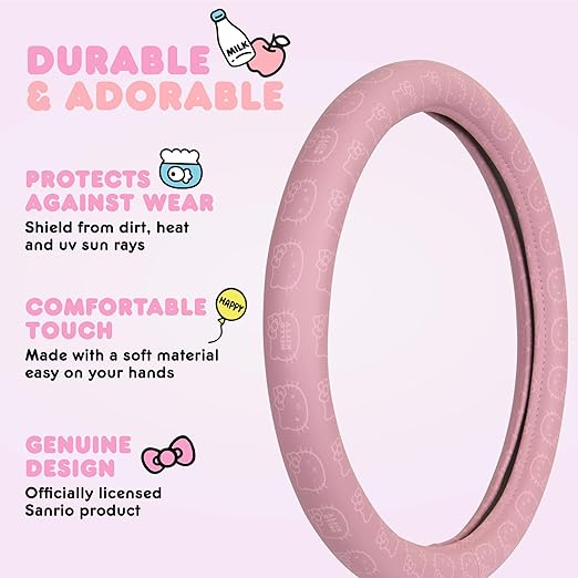 Carbella Hello Kitty Steering Wheel Cover - Pink