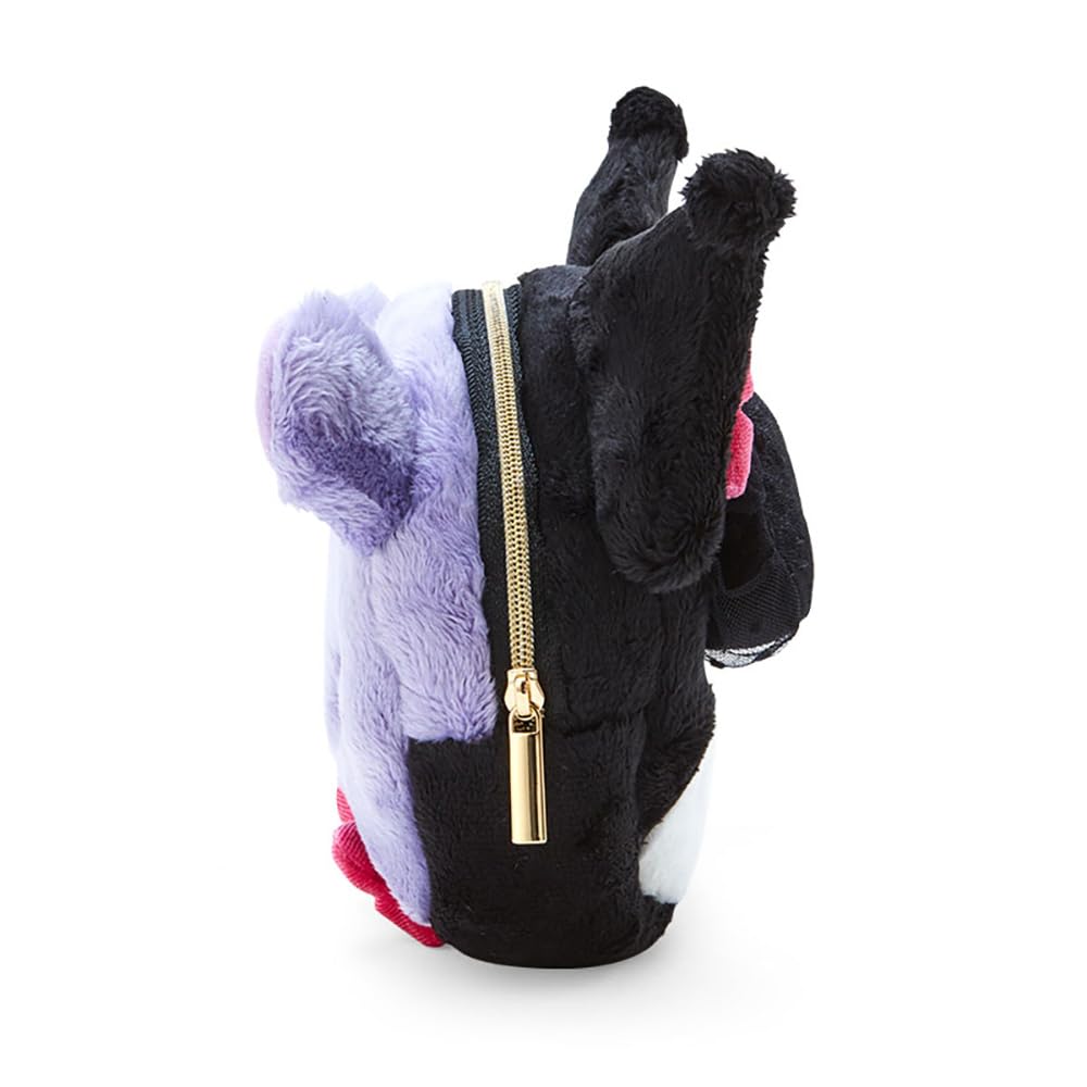 Kuromi & Baku Face Shaped Fur Pouch (Delusional Lady Kuromi)