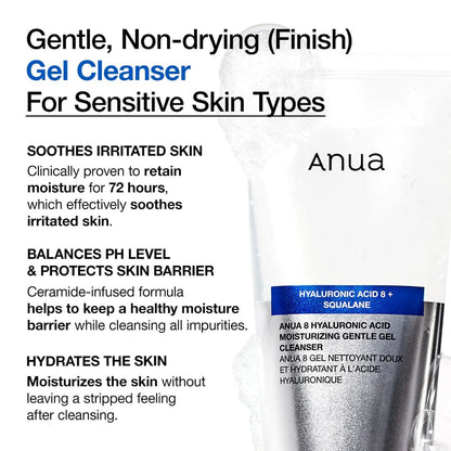 [ANUA] 8 HYALURONIC ACID MOISTURIZING GENTLE GEL CLEANSER 150ML