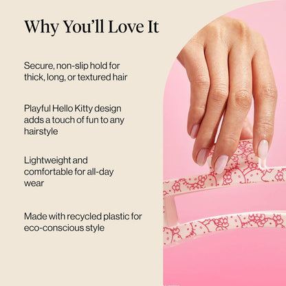 Hello Kitty x Kitsch Recycled Jumbo Open ClawClip-Pink Kitty