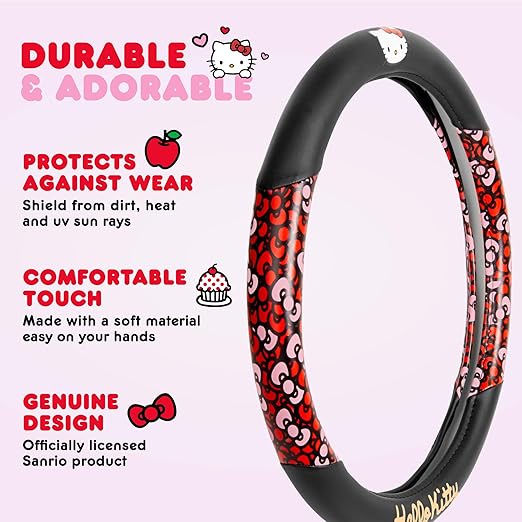 Carbella Hello Kitty Steering Wheel Cover - Bows