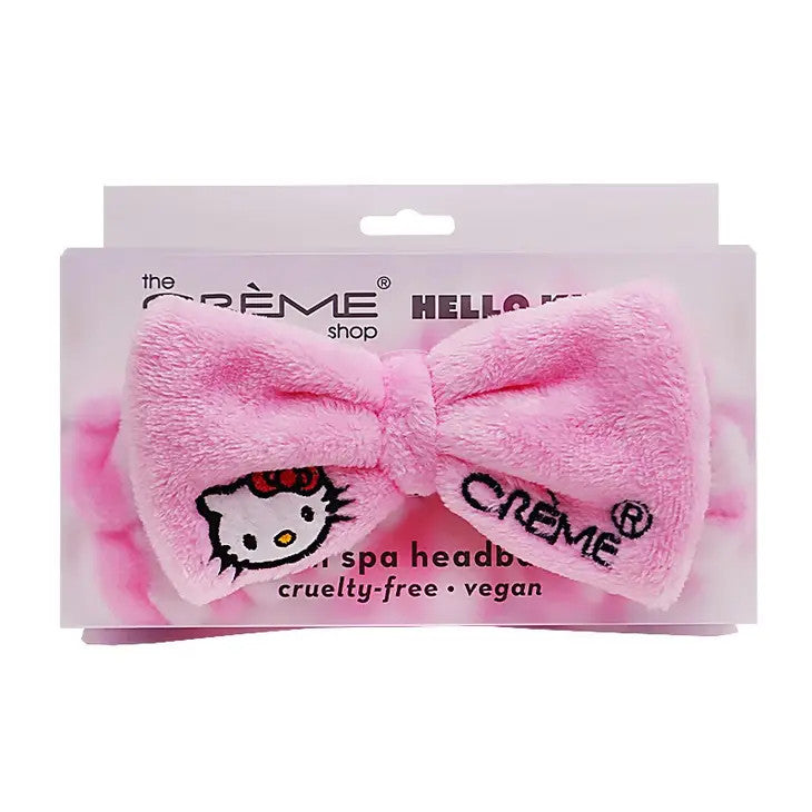 [The Crème Shop] Hello Kitty | Pink Stripe Plush Spa Headband