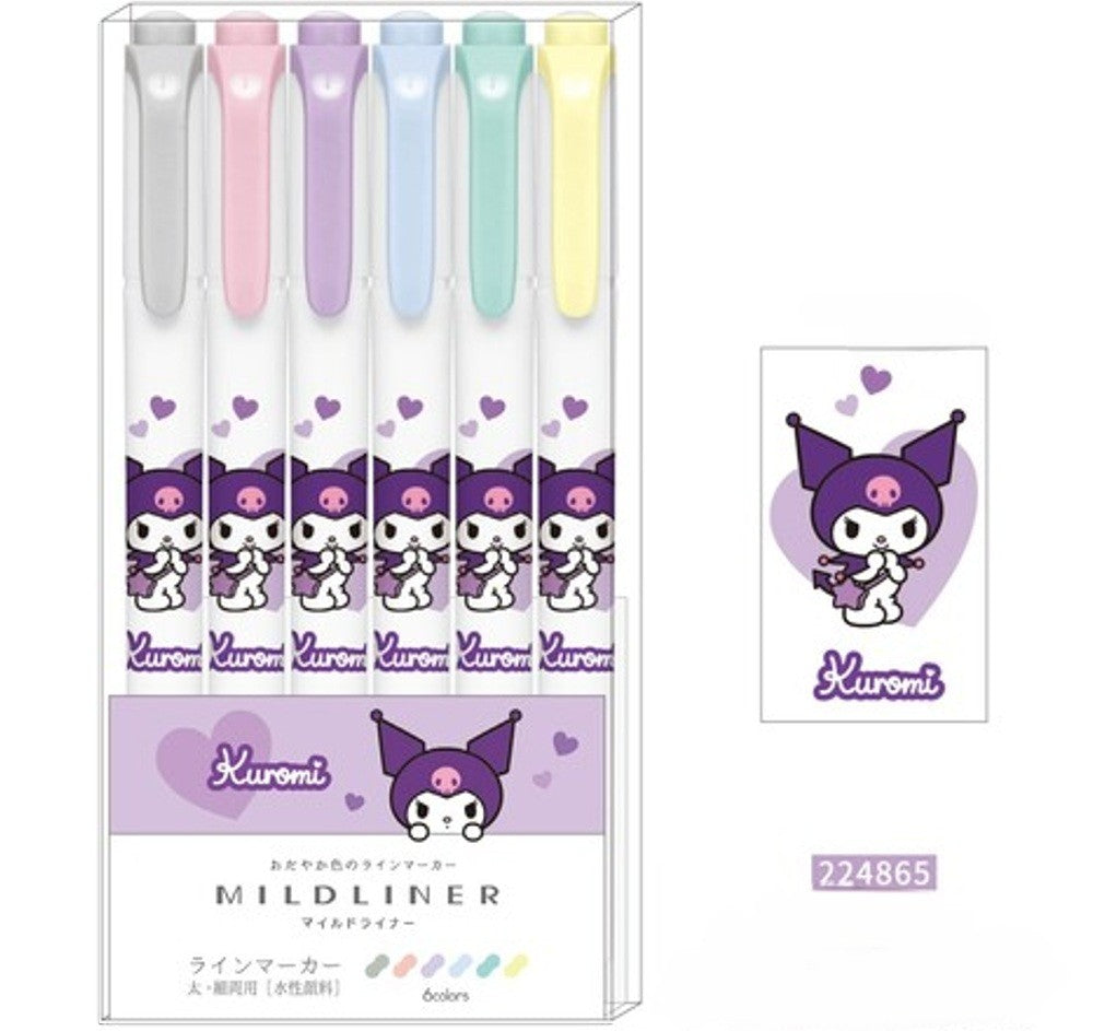 Sanrio Kirby Mildliner Double-Sided Highlighter - Set of 6