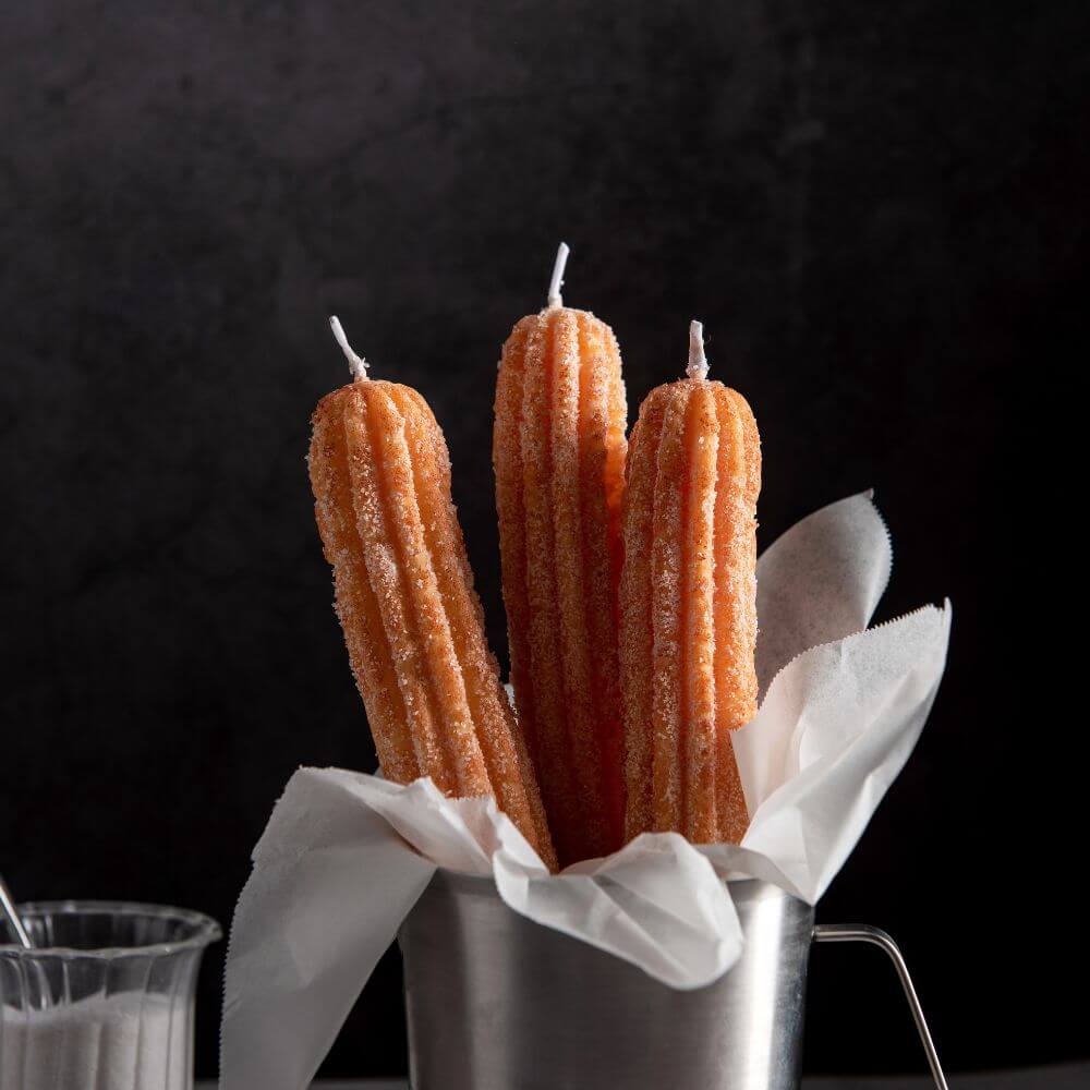 Sweet Churros Candle Set with Ceramic Holder