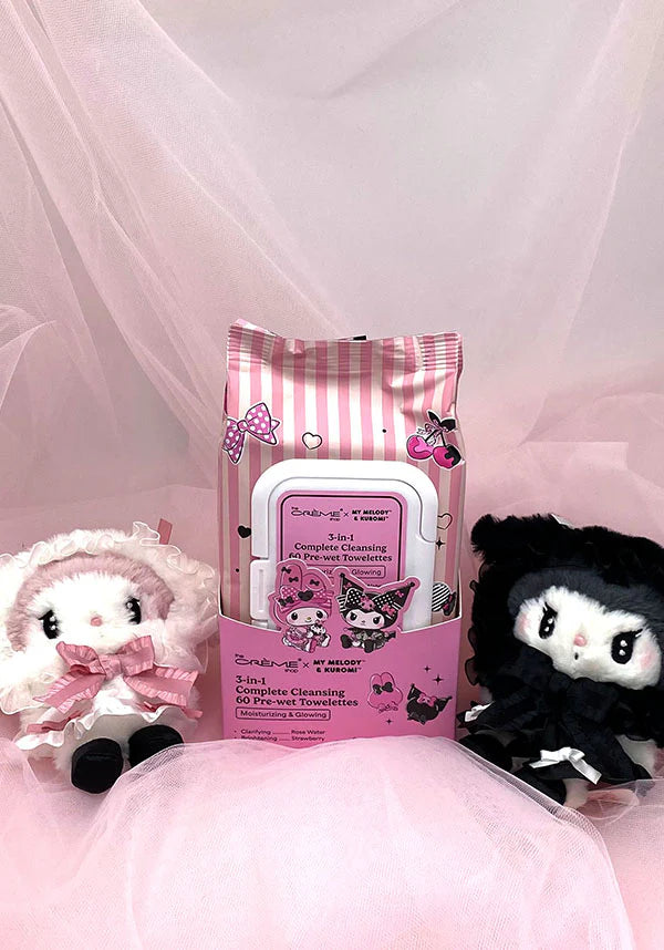 [The Crème Shop] My Melody&Kuromi Cleansing Towelettes 60CT (Strawberry)