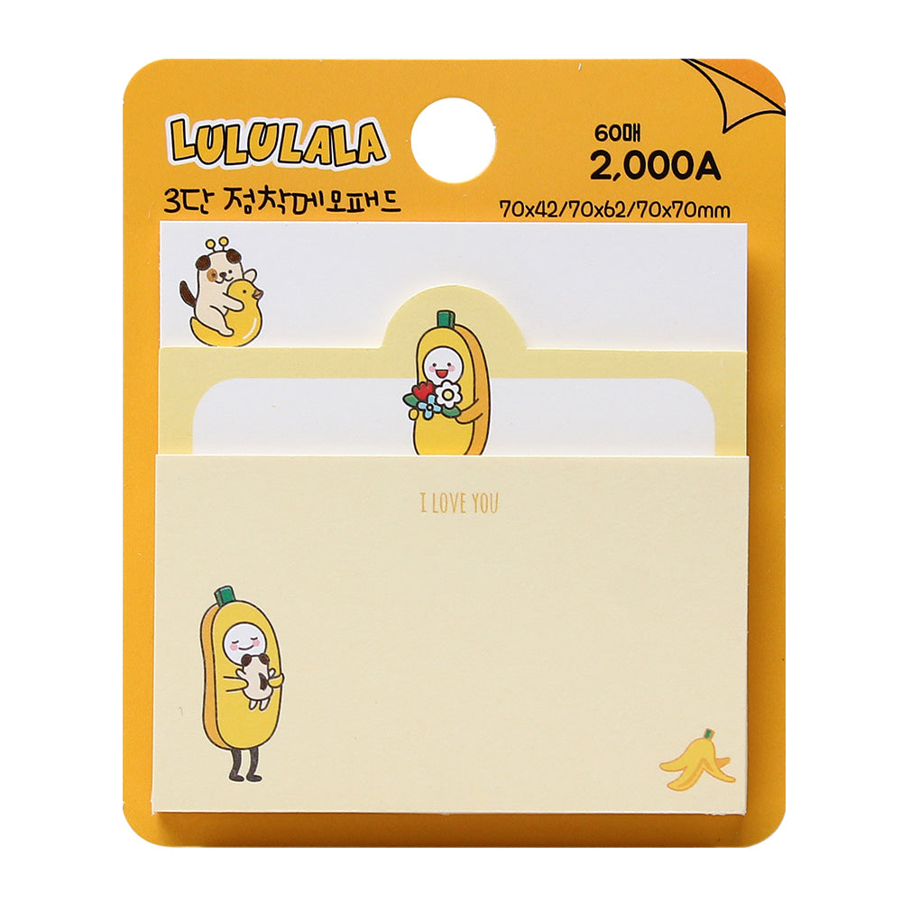 Lululala 3-Section Grid Memo Pad